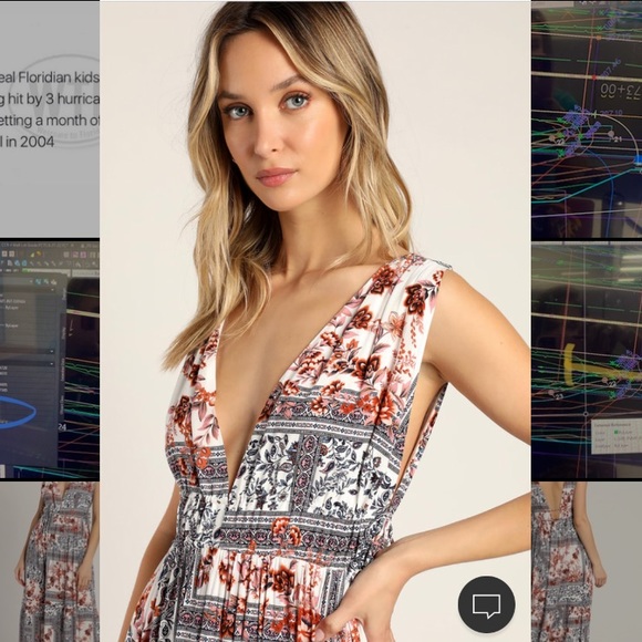 Brand New Lulu’s Multi-Patterned Maxi Dress - Picture 3 of 6